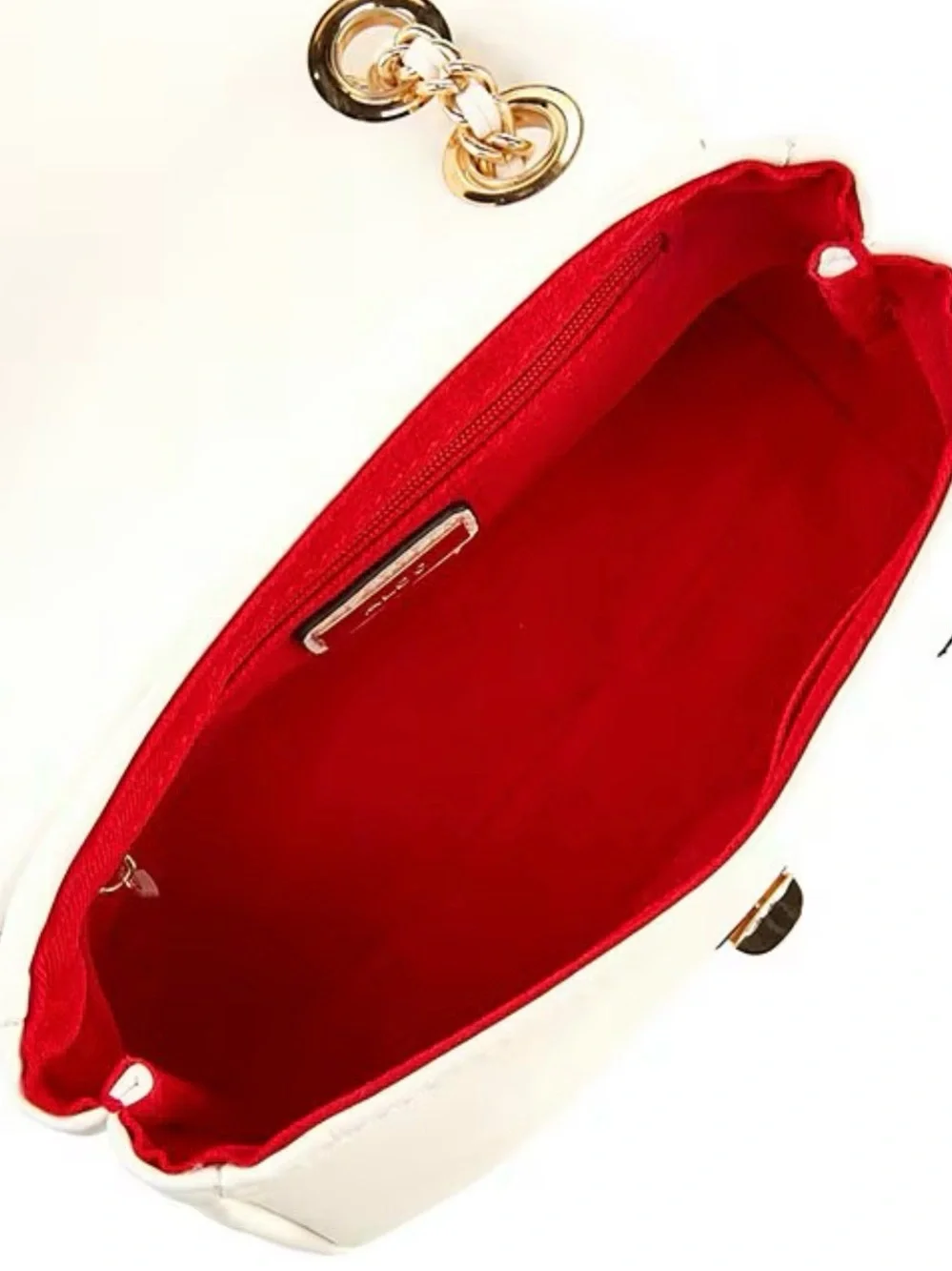 Aldo White Embroidered Strawberry & Bow Crossbody Bag